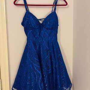 B Darlin Blue Sequin Mini Dress